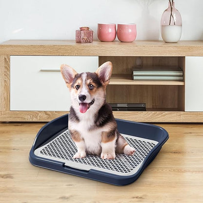 Dog Toilet Pee Pad Holder Indoor Dog Training Toilet Dog Potty Tray Training Pad for Home Use Garden Porch Hospital, Navy Blue