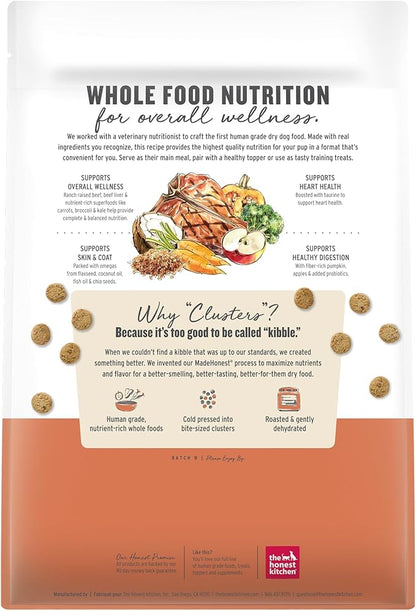 The Honest Kitchen Human Grade Whole Food Clusters Dry Dog Food - Grain Free Beef 5 lb Bag