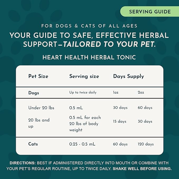 Animal Essentials Heart Health for Dogs & Cats - Cardiovascular Support Supplement, Healthy Heart, Organic Hawthorn Berry, Herbal Tincture - 2 Fl Oz