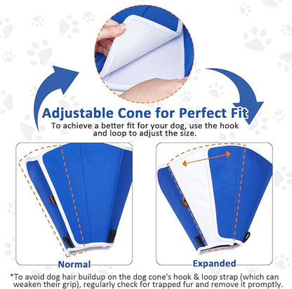 BARKLESS Dog Cone, Soft Cone for Dogs After Surgery to Stop Licking, Alternative to Recovery Collar for Large Breeds, Adjustable Elizabethan Collar for Neutering and Wound Care