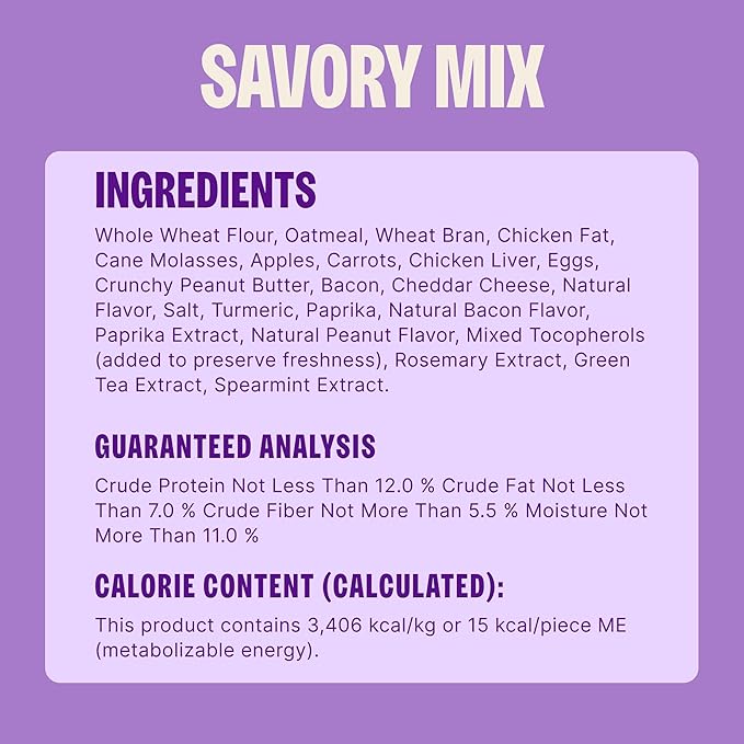 Wellness Old Mother Hubbard Classic Savory Mix Dog Biscuits, Natural Training Treats, 3 Flavors, Mini Size, 20 oz Bag