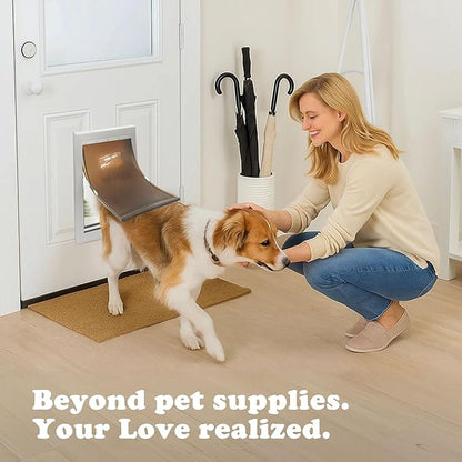 Large Dog Door for Door - Aluminum, Lockable for Safety, Easy in & Out, Extreme Weather Resistant, Up to 110 lbs