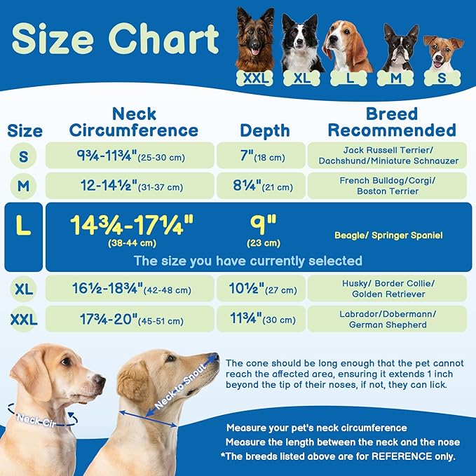 BARKLESS Soft Dog Cone, Soft Cone for Large Dogs to Stop Licking Biting Wounds, Breathable Surgical E Collar for After Surgery, Adjustable Elizabethan Collar for Neuter Incision Care