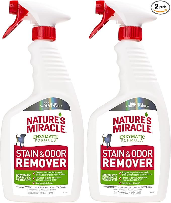Nature's Miracle Dog Stain and Odor Remover,Everyday Mess Enzymatic Formula,24 fl oz,(Pack of 2)