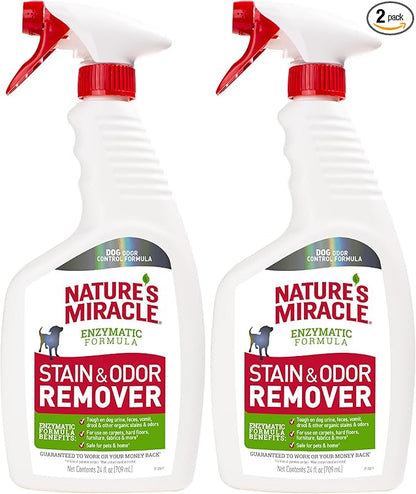 Nature's Miracle Dog Stain and Odor Remover,Everyday Mess Enzymatic Formula,24 fl oz,(Pack of 2)