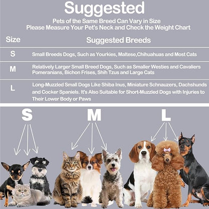 Soft Dog Cone for Small Dogs & Cats, Comfy Dogs Recovery Collar After Surgery, Adjustable E Collar Alternative to Stop Licking, Protective Pets Cones for Pup&Kitty, Comfortable Dog Cones