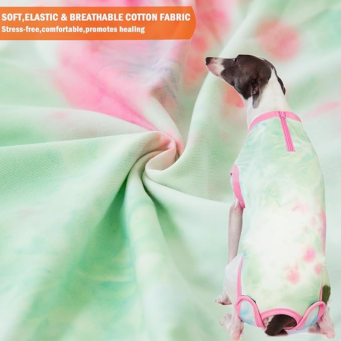 Recovery Suit for Dogs,Dog Cone Alternative Zipper Surgery Suit Female Spay,Soft Dog Surgery Suit for Anti Licking,Breathable Surgical Suit for Dogs Female Spay