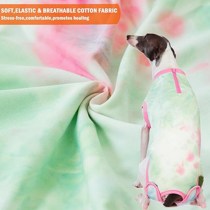 Recovery Suit for Dogs,Dog Cone Alternative Zipper Surgery Suit Female Spay,Soft Dog Surgery Suit for Anti Licking,Breathable Surgical Suit for Dogs Female Spay