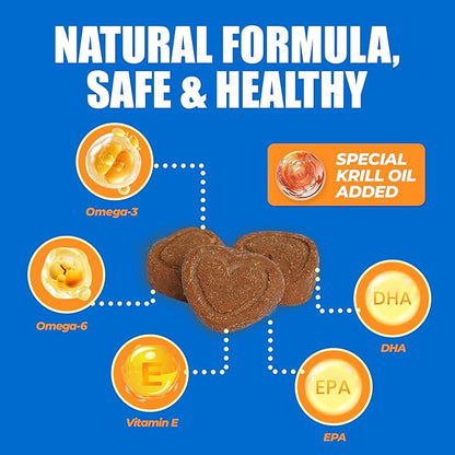 Just Try 300 Bites Skin and Coat Healthy Cat Vitamins for Indoor Cats Omega 3 for Cats Salmon Oil Supplements- Cat Itchy Skin Relief