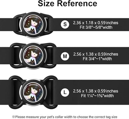 Waterproof Airtag Dog Collar Holder, Silicone & ABS Airtag Holder for Dog & Cat Collars, Ultra-Durable, Lightweight and Protective Airtag Case (Black&Pink-1, Regular)
