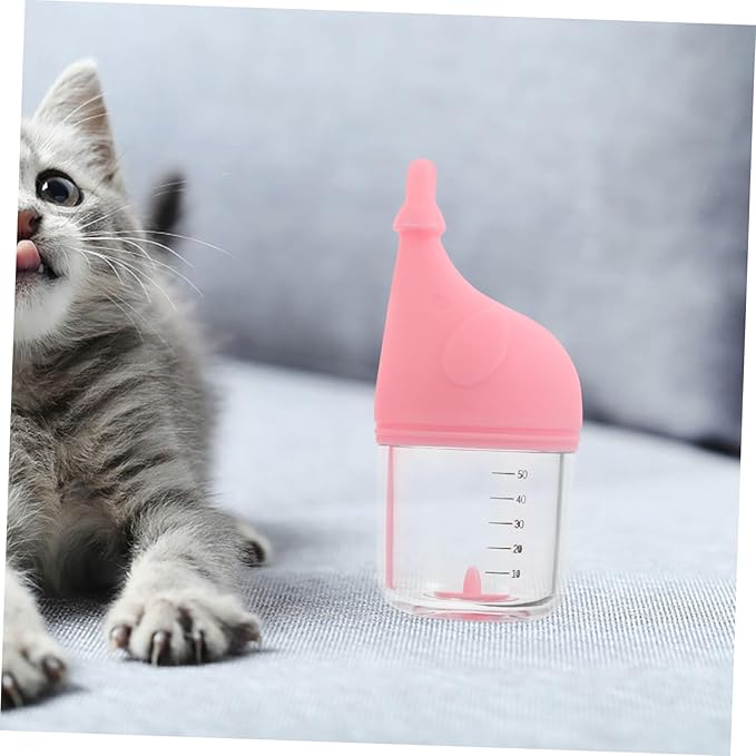 Kisangel Kitten Puppy Milk Feeder Bottle Soft Nipple Pet Nursing Bottle for Newborn Puppies and Kittens Animal Milk Feeding