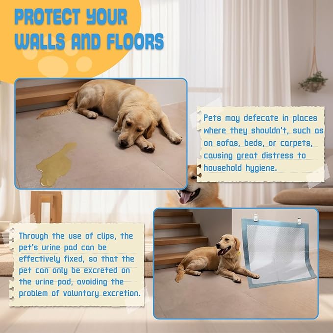 Dog Pee Pad Holder-Securely Holds Training Pads Indoor Potty Training-Ideal for Leg-Lifting Puppies-White(4 Pack)