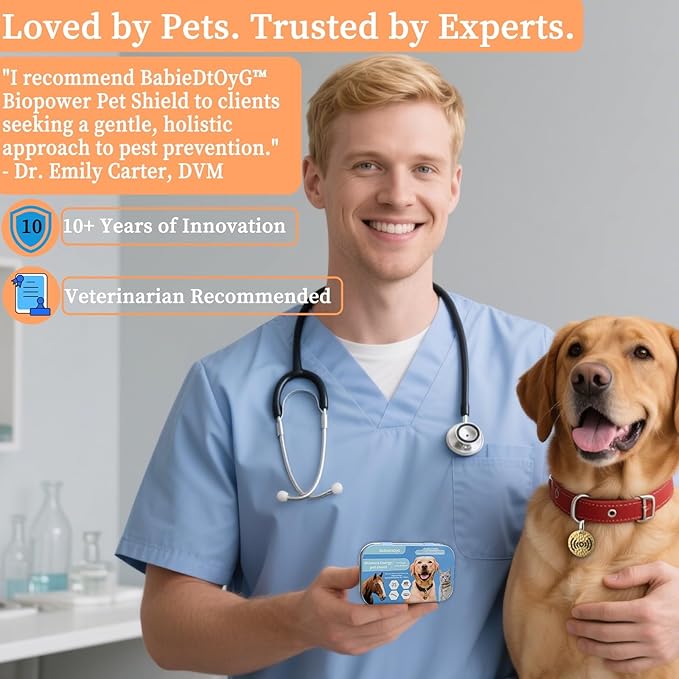 Natural Flea & Tick Repellent Collar Pendant for Dogs & Cats –12-Month Water-Resistant Biomass Energy Pet Shield – Safe for Pets When Used as Directed – Gift Ready (One Size- 2packs)