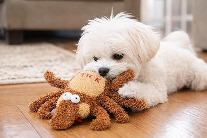 Tick Dog Toy Small | Soft Plush Tick Dog Toy | Tick Squeaky Dog Toy Plush | Brown | 6" | Officially Licensed