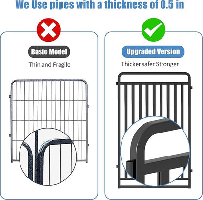 New Thickened Version Dog Playpen, 40 Inch Dog Fences for The Yard, Portable Outdoor Dog Playpen for Large/Medium/Small Dogs, Foldable Metal Dog playpen, with Doors (16 Panels, 40 Inch)