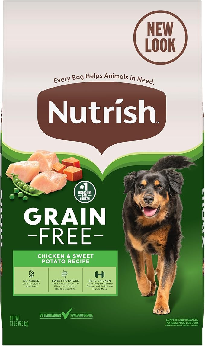 Nutrish Grain Free Chicken & Sweet Potato Recipe Dry Dog Food, 13 lb. Bag, Packaging May Vary (Rachael Ray)