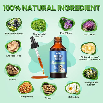 Kennel Cough Treatment for Dogs & Cats Helps with Dry, Wet, Barking Cough,Allergies & Sneezing Support Liver Health 100% Plant-Based Herbal Supplement 60 ml