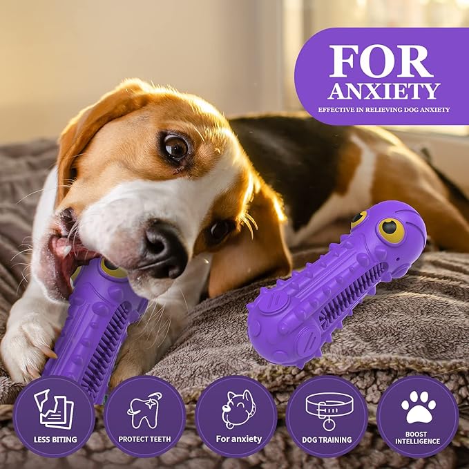 ZIKATON Dog Squeaky Toys for Aggressive Chewers, Durable Chew Toys for Large Medium Breed Dog, Dog Toys, Tough Durable Dogs Toys with Natural Rubber