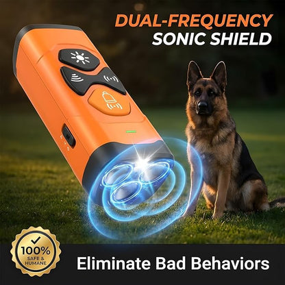 Dog Barking Deterrent Devices with Instant Bark Button - 23ft Range Ultrasonic Anti Barking Device for Dogs - Safe & Humane Rechargeable Behavior Training Tool for Indoor Outdoor Use