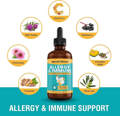 Special Breed Allergy & Immune with Elderberry, Allergy Relief for Cats and Dogs, Anti Itch Treatment, Relief for Pet Allergies, Immune Support for Cat or Dog, 4 oz