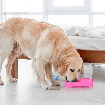 Mipcase Puppy Supplies Dog Water Feeder, Dog Water Dispenser Large, Automatic Pet Food Water Dispenser Plastic Food Feeding Bowls for Dogs Cats () Auto Feeder