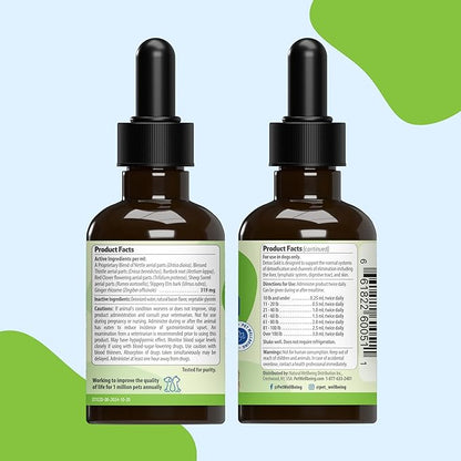 Pet Wellbeing Detox Gold for Dogs - Gentle Detoxification & Elimination Support, Immune System Care, Nettle, Blessed Thistle, Burdock Root - Veterinarian-Formulated Herbal Supplement 2 oz (59 ml)