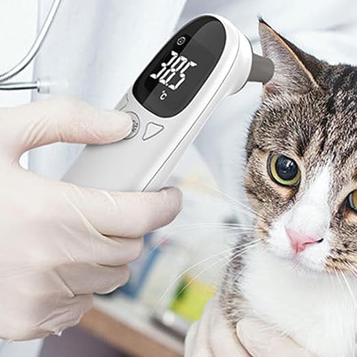 Pet Temperature Monitor – Veterinary Fevers Sensor, Professional Animal Thermometer, Duals Mode Accurate Device with Easy Read Display | Essentiall Health Tool for Cats Dogs Pigs Cows Livestock Use