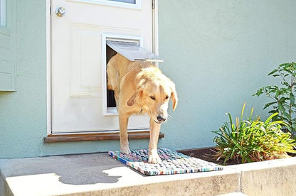 Endura Flap Double Flap Pet Door for Door Installations | Stylish for Interior & Exterior Doors | Durable Aluminum Frame & Weatherproof Dual-Layer Flap | White, Medium, Double Flap