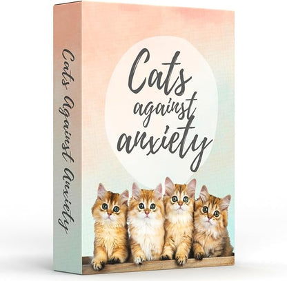 Cats Against Anxiety Cards - 50 Cards by Catchyourdreams for Self Esteem and Stress, Affirmations for Anxiety Emotions Cat Gifts for Women Men (Cats Against Anxiety)