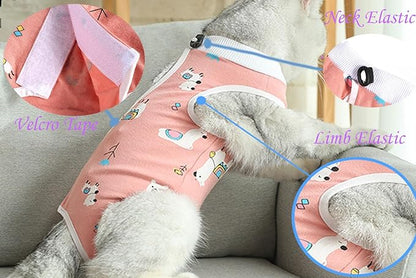 Cat Recovery Suit Female Kitten Onesie for Cats After Surgery Female Spay Surgical Abdominal Wound Skin Diseases Cone Collar Soft Alternative Wear (Alpaca, M)