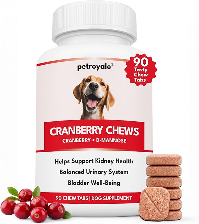 Cranberry Chews for Dogs – UTI Support & Bladder Support – Cranberry Supplement for Dogs – Dog Kidney Support – Urinary Tract & Bladder Control (90 Soft Chews)