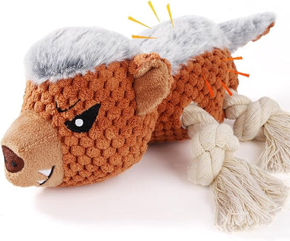 Letsmeet Dog Toys - Squeaky Interactive Plush Dog Toy with Rope, Chew Toy for Large Dogs, Small Dogs & Puppies - Tug of War Dog Toy for Aggressive Chewers, Pet Toys for Dogs