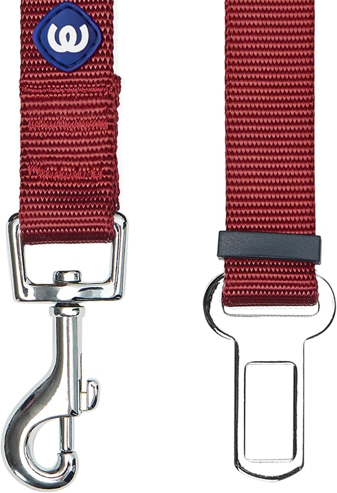 Blueberry Pet Dog Leash Puppy Essentials Seat Belt Tether for Dogs Cats, Fired Brick, Heavy Duty Dog Leashes for Large Dogs - Safety for Pet Parents, Road Trip Enthusiasts, 2"x27.5"
