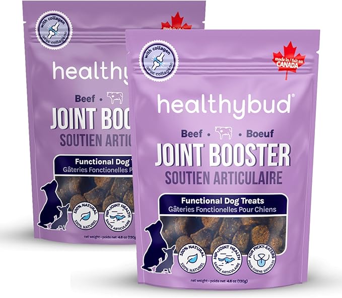 healthybud Hip and Joint Dog Chew - Glucosamine Soft Beef Liver Bites for Senior Dogs, Arthritis Support (4.6oz (2-Pack))