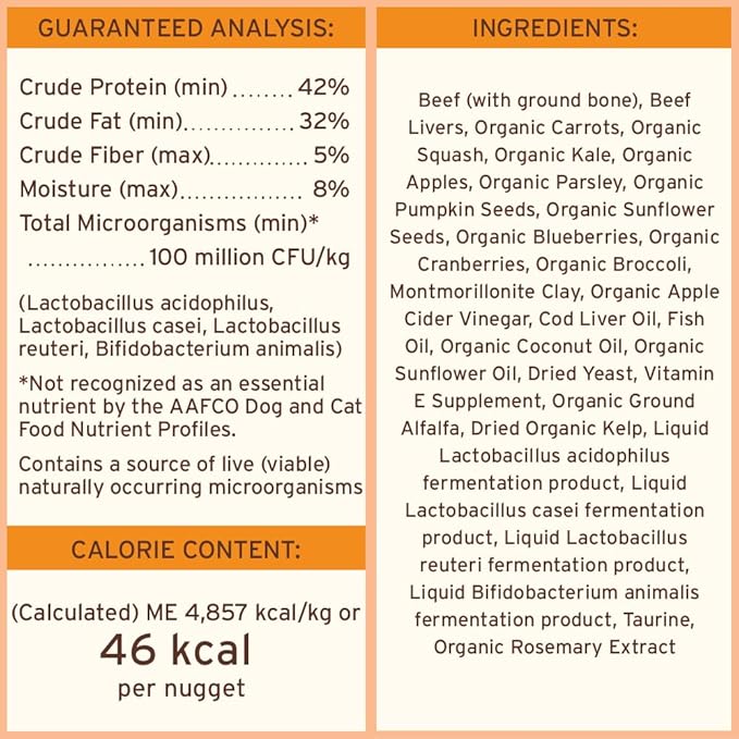 Primal Freeze Dried Raw Dog Food Nuggets, Beef, Complete & Balanced Meal, Also Use as Topper or Treat, Premium, Healthy, Grain Free, High Protein Raw Dog Food, 30 oz