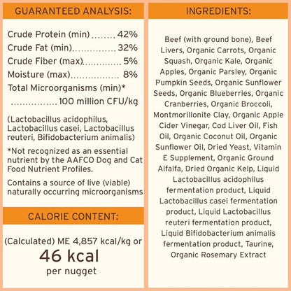 Primal Freeze Dried Raw Dog Food Nuggets, Beef, Complete & Balanced Meal, Also Use as Topper or Treat, Premium, Healthy, Grain Free, High Protein Raw Dog Food, 30 oz