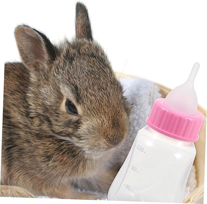 KESYOO 2PCS Leak Proof Kitten Milk Bottle Sturdy Plastic PET Feeder Nipple for Nursing Small Cats and Puppies for Newborn Animal Feeding