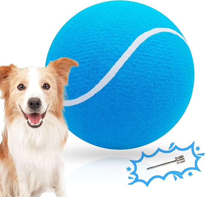 Banfeng Big Tennis Ball for Dogs, Giant Dog Tennis Ball Toy Large Outdoor Sports Gift for Small Medium Large Dog (Sky Blue, 9.5 inch)