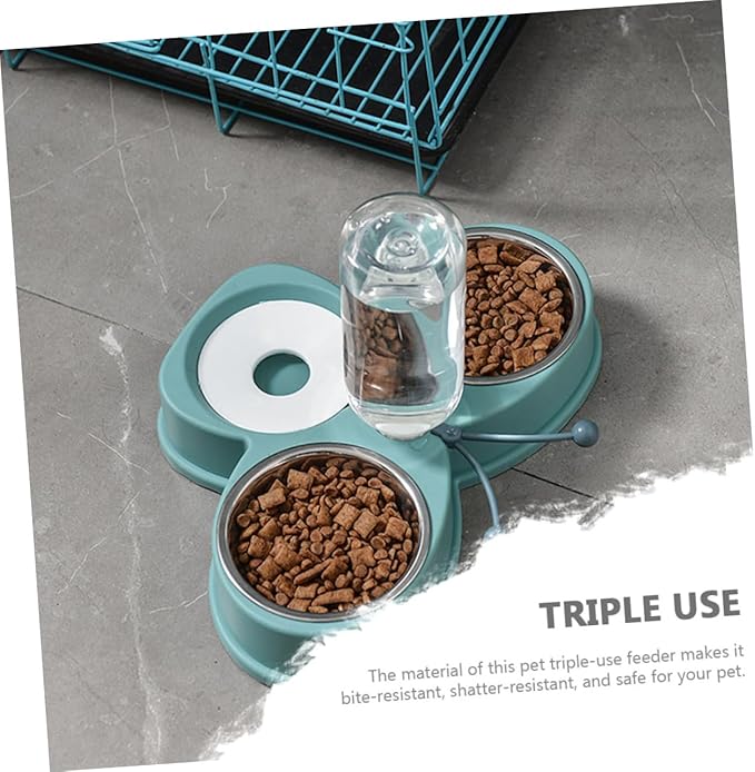 BESPORTBLE Triple-use Pet Waterer Feeder Dog Food Dispenser Kitten Feeder Pet Accessory Shatterproof Material