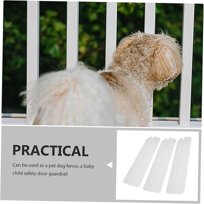 Toyvian 3pcs Indoor Dog Fence for Small Medium Large Pets Safety Door Fixator Anti-Kick Pedal Plastic Guardrail for Baby Gates and PET Barrier