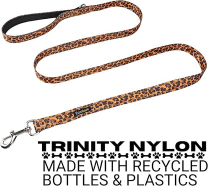 EcoBark Dog Leash - Soft & Reflective Comfort Leash with Padded Handle - Safe, Strong. & Durable for Small, Medium or Large Dogs (Cheetah)