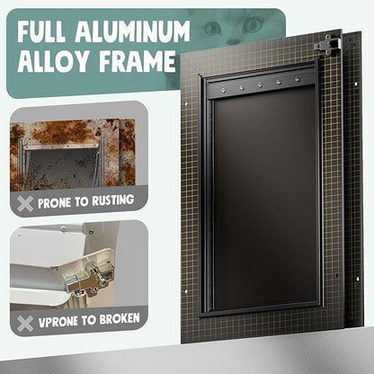 1 Pack * Aluminum Alloy Dog Door & 1 Pack * Insulated Flap