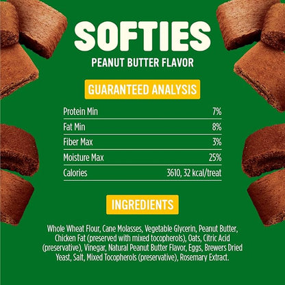 Blue Dog Bakery Natural Dog Treats, Softies, Peanut Butter Flavor, 16.2oz Bag, 6 Bags