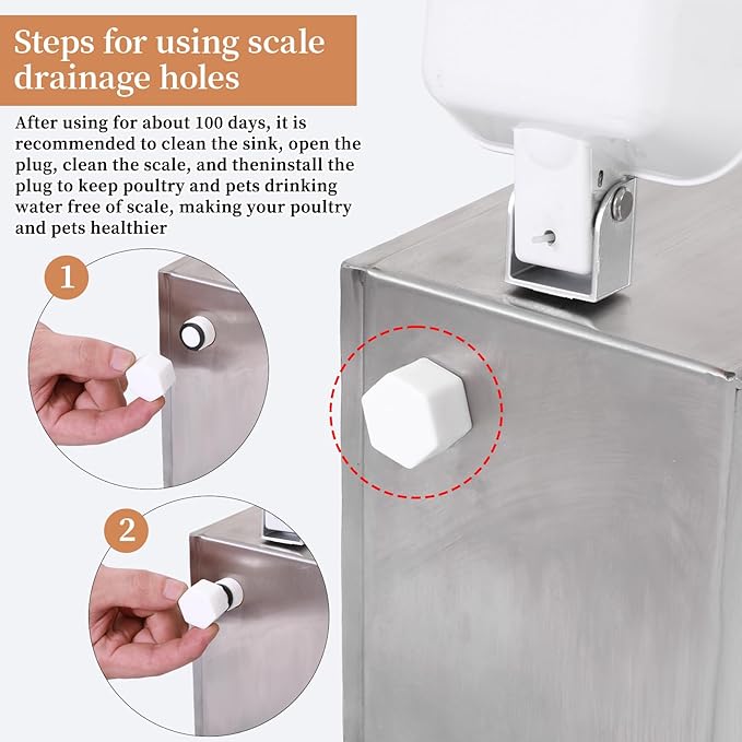 Xinyi Stainless Steel Dog Feeder and Waterer 2-in-1, Gravity Dog Feeder, Aluminum Alloy Water Cup, Automatic Feeder Waterpoof and Sturdy, Transparent Acrylic Observation Window, 7.4 Gallon