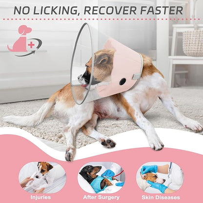 Dog Cone Collar for Recovery: Soft Elizabethan Collar Alternative to Stop Licking, Adjustable Pet Cone for Large, Medium, Small Dogs, for Surgery, Spay, Injury, Skin Treatment
