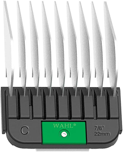 WAHL Professional Animal Stainless Steel Attachment Guide Comb Detachable Blade Pet Clippers - #C, 7/8 Inch Cut Length (3377-100), Green