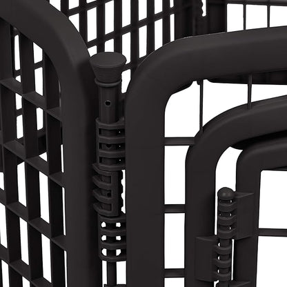 Amazon Basics 8-Panel Octagonal Plastic Dog Playpen, Portable Indoor/Outdoor Pet Fence with Gate, Exercise Pen for Puppies and Small Animals, 34 inches, Black