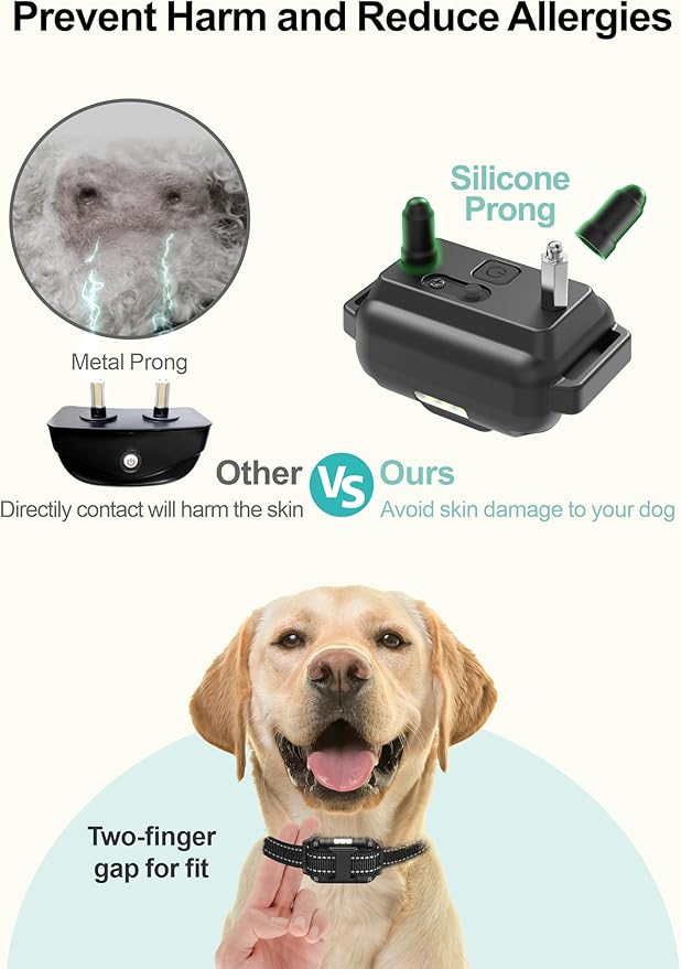 FunniPets Dog Shock Collar 2 Pack - Dog Training Collar with Remote IP65 Waterproof E Collar for Dogs Training with Shock Vibrate Beep and Light Modes for Small Medium Large Dogs