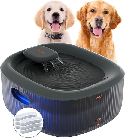 WOPET Dog Water Fountain for Large Dogs, 6L/205oz/1.7Gal Automatic Dog and Cat Water Fountain, Pet Water Dispenser with 6 Filters, Ultra-Quiet Pump, Great for Large Dogs Cats and Multi-Pet Home