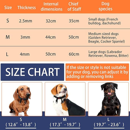 Dog Training Collar, Stainless Steel with Soft Rubber Cap, Adjustable with Quick Release Buckle (S)